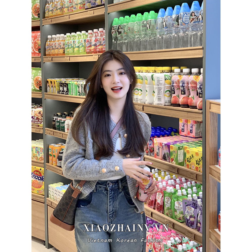 Áo dệt kim XIAOZHAINV dài tay dáng rộng phong cách Hàn Quốc thời trang mùa hè dành cho nữ