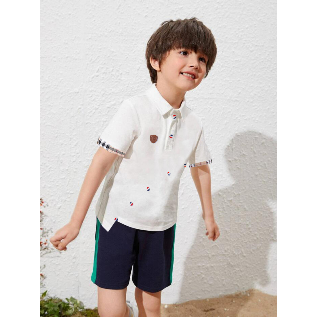 Áo Sơ Mi cotton Có Cổ Thời Trang Hàn Quốc Dành Cho Bé Trai