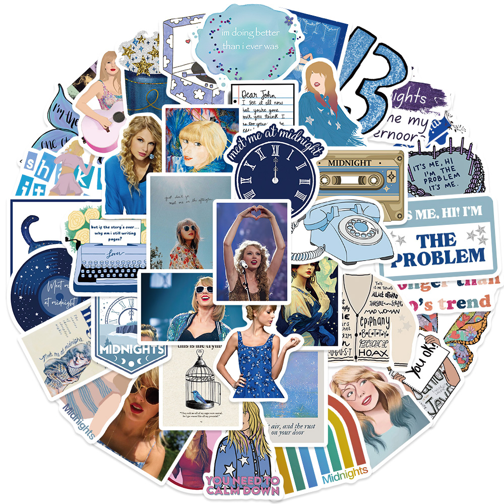 Bộ 50 Miếng Dán Trang Trí laptop / Điện Thoại / guitar taylor alison swift diy