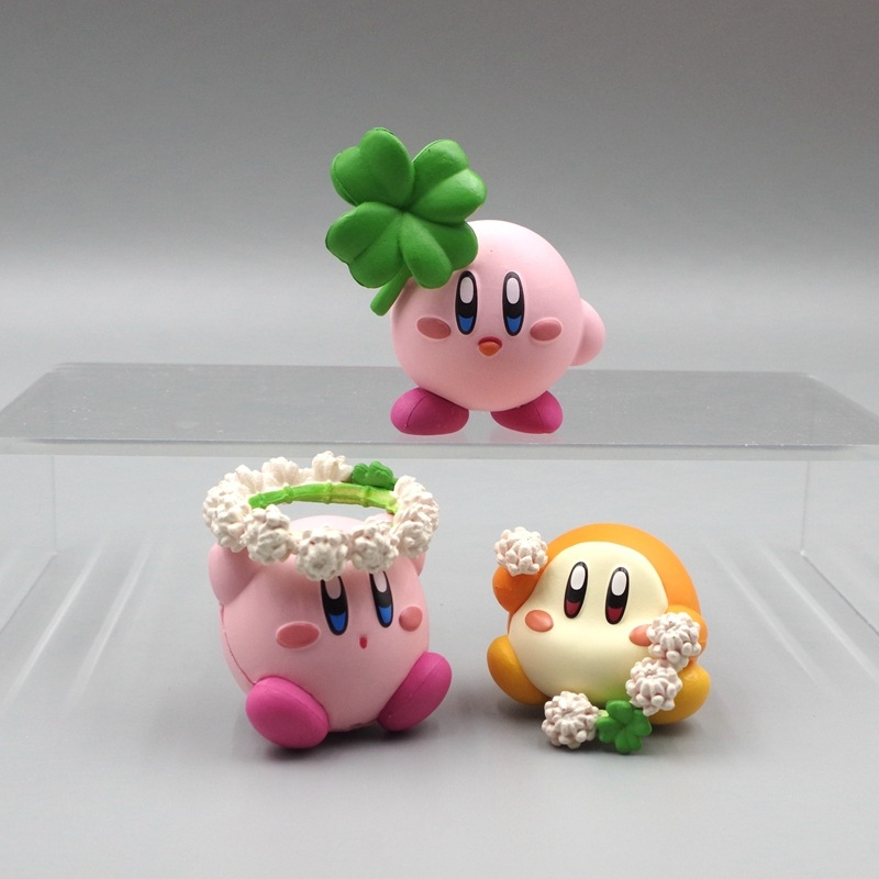 Set 3 Mô Hình Nhân Vật Hoạt Hình kawaii kirby mine waddle Dadeath Dễ Thương 3-5cm
