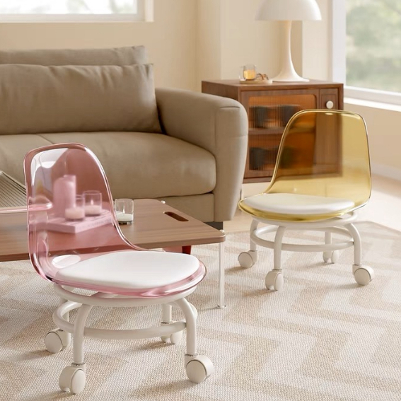 ghế Ghế Đẩu Nhỏ Bằng acrylic Trong Suốt Có Bánh Xe Thông Dụng