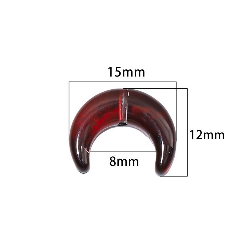 Hạt Thủy Tinh Trong Suốt Hình Mặt Trăng Kích Thước 15x12mm Dùng Làm Trang Sức diy