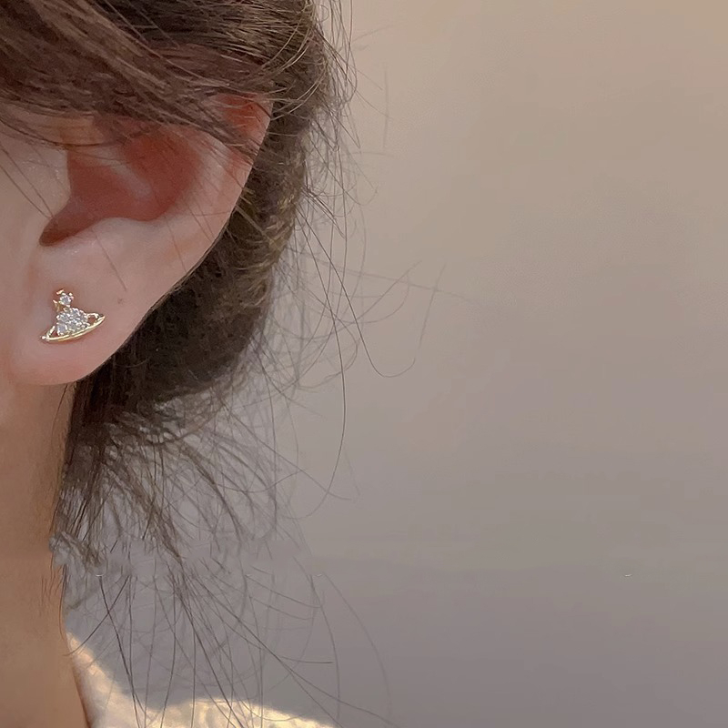 Bông Tai Hình Hành Tinh Màu Bạc Đính Kim Cương Thời Trang Hàn Quốc