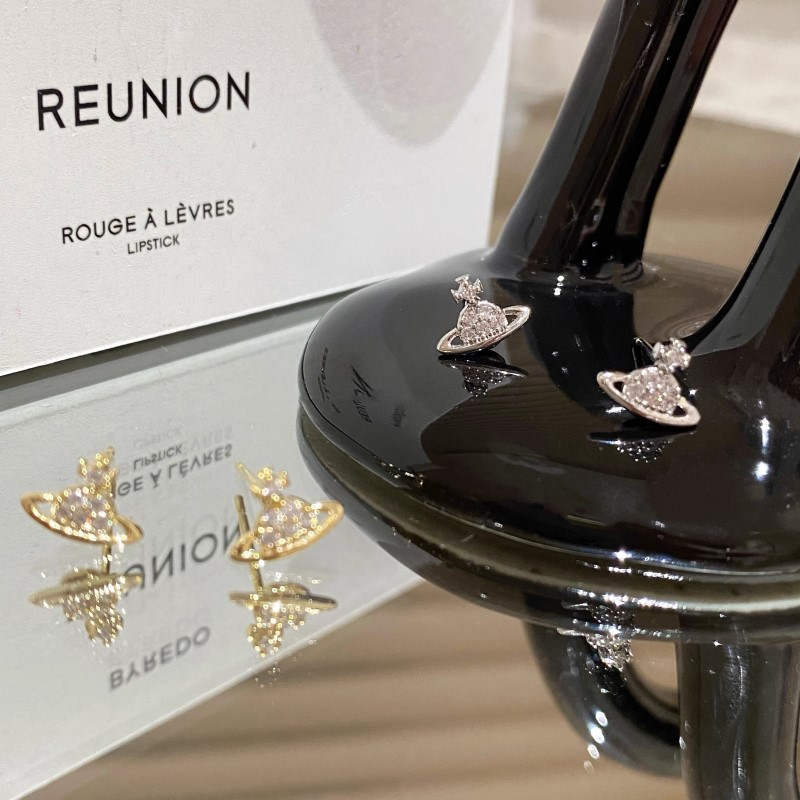 Bông Tai Hình Hành Tinh Màu Bạc Đính Kim Cương Thời Trang Hàn Quốc