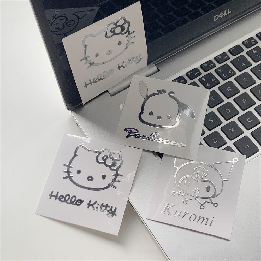 Sanrio Miếng Dán Trang Trí Điện Thoại Bằng Kim Loại Chống Thấm Nước Họa Tiết Hoạt Hình Dễ Thương