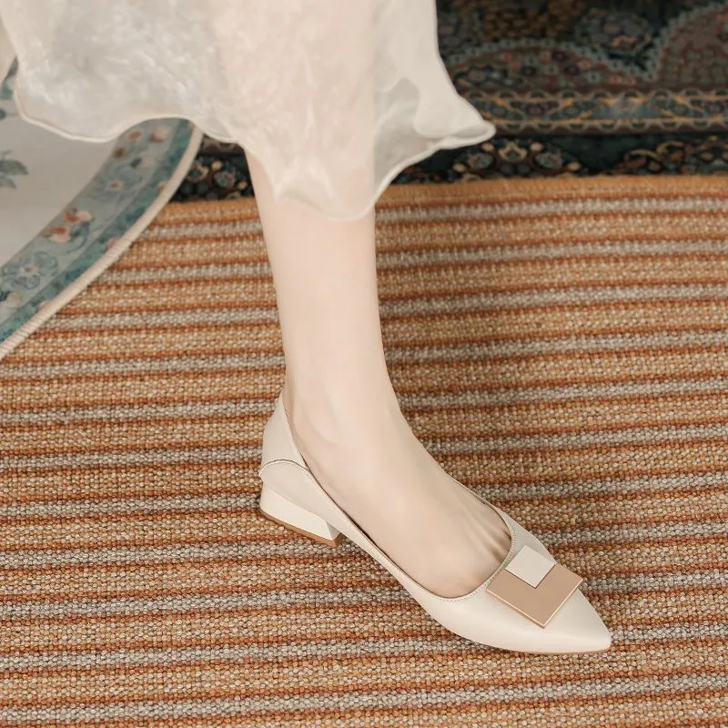 Giày Cao Gót Mũi Nhọn Chất Liệu Da Thời Trang Cho Nữ