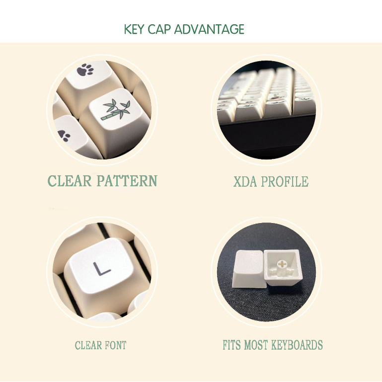 Bàn Phím Cơ 125 Phím xda profile pbt Chủ Đề Gấu Trúc