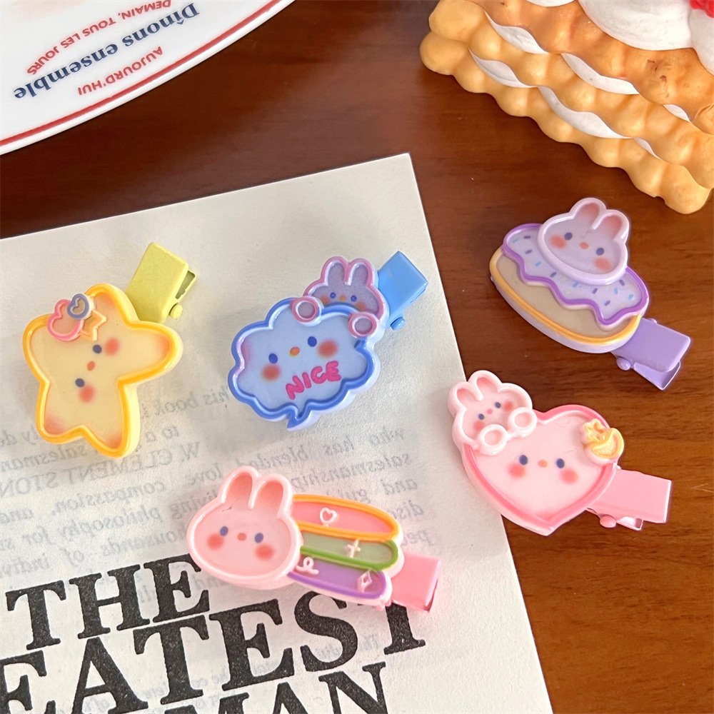 Dễ Thương Kẹp Tóc Hình Sao Biển / Trái Tim / Kẹp Tóc Màu Vàng Kem Phong Cách Nhật Bản Giảm Giá 1k