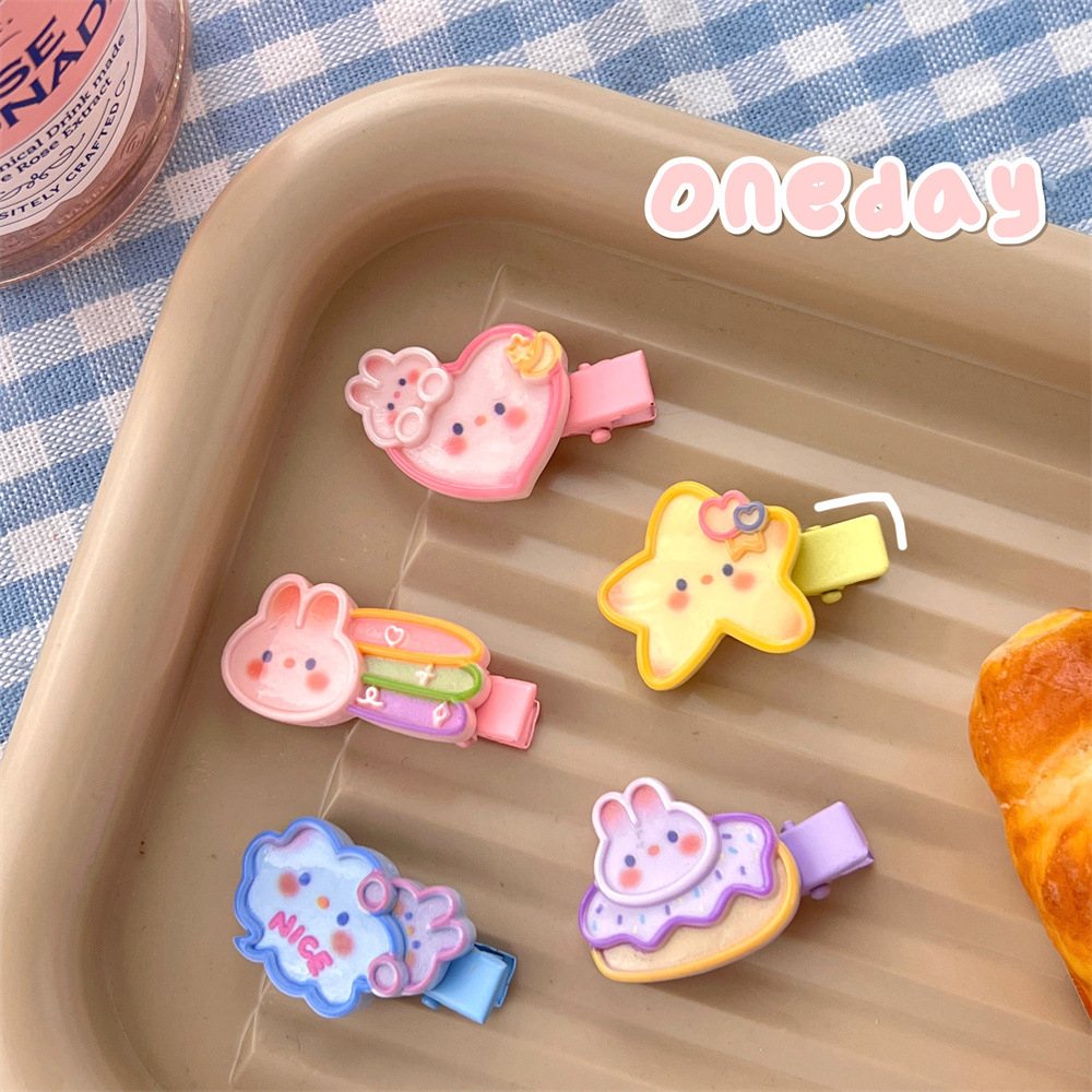 Dễ Thương Kẹp Tóc Hình Sao Biển / Trái Tim / Kẹp Tóc Màu Vàng Kem Phong Cách Nhật Bản Giảm Giá 1k