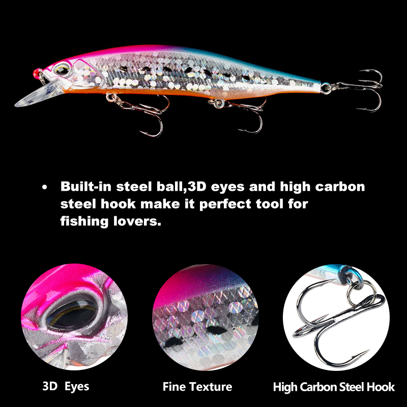 1 Mồi Câu Cá Nhân Tạo Cứng 12cm 15g Minnow Fishing Lure Hard Artificial Baits