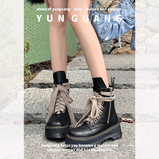 Yunguang Giày Bốt Cổ Cao Thời Trang Cá Tính Cho Nữ