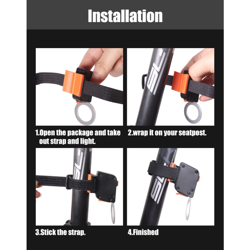 Đèn led Gắn Yên Sau Xe Đạp Leo Núi Chống Thấm Nước Có Cổng Sạc usb