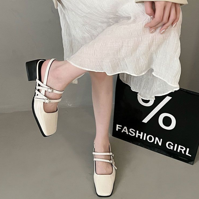 HHH Giày Mary Jane Lolita đế cao 6cm Giày Búp Bê Đế da mềm đế êm thời trang 2023NEW Cho Nữ