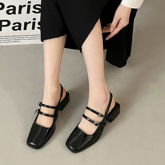 HHH Giày Mary Jane Lolita đế cao 6cm Giày Búp Bê Đế da mềm đế êm thời trang 2023NEW Cho Nữ