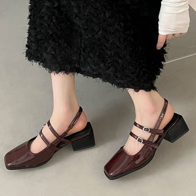 HHH Giày Mary Jane Lolita đế cao 6cm Giày Búp Bê Đế da mềm đế êm thời trang 2023NEW Cho Nữ