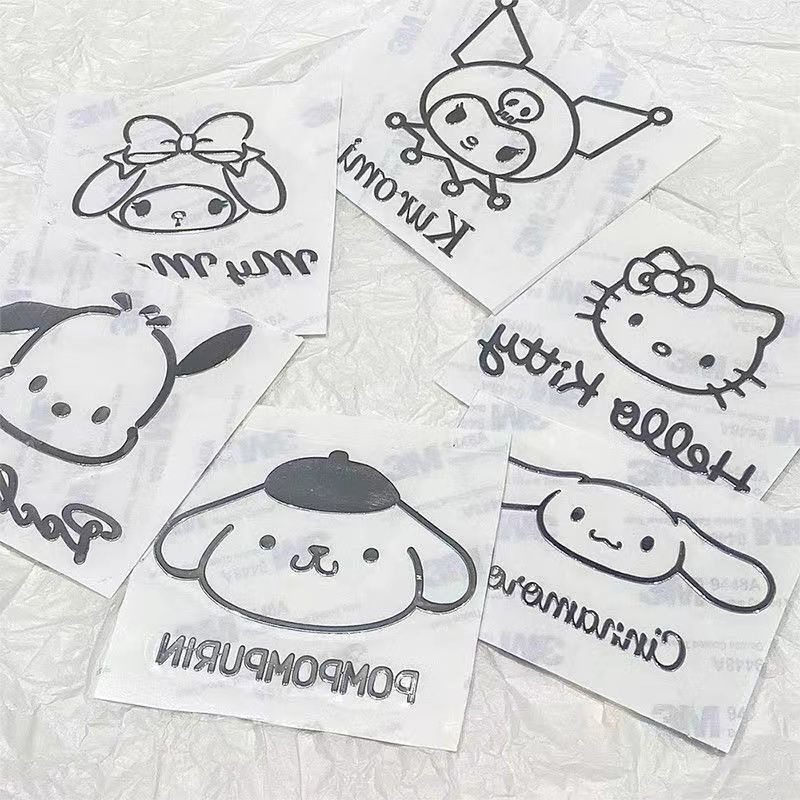 Sanrio Miếng Dán Trang Trí Điện Thoại Bằng Kim Loại Chống Thấm Nước Họa Tiết Hoạt Hình Dễ Thương