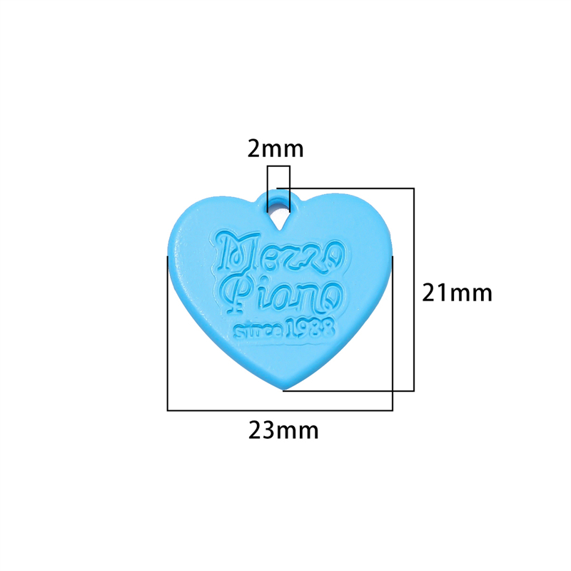 Mặt Dây Chuyền Hình Trái Tim Bằng Nhựa acrylic Kích Thước 23x21mm