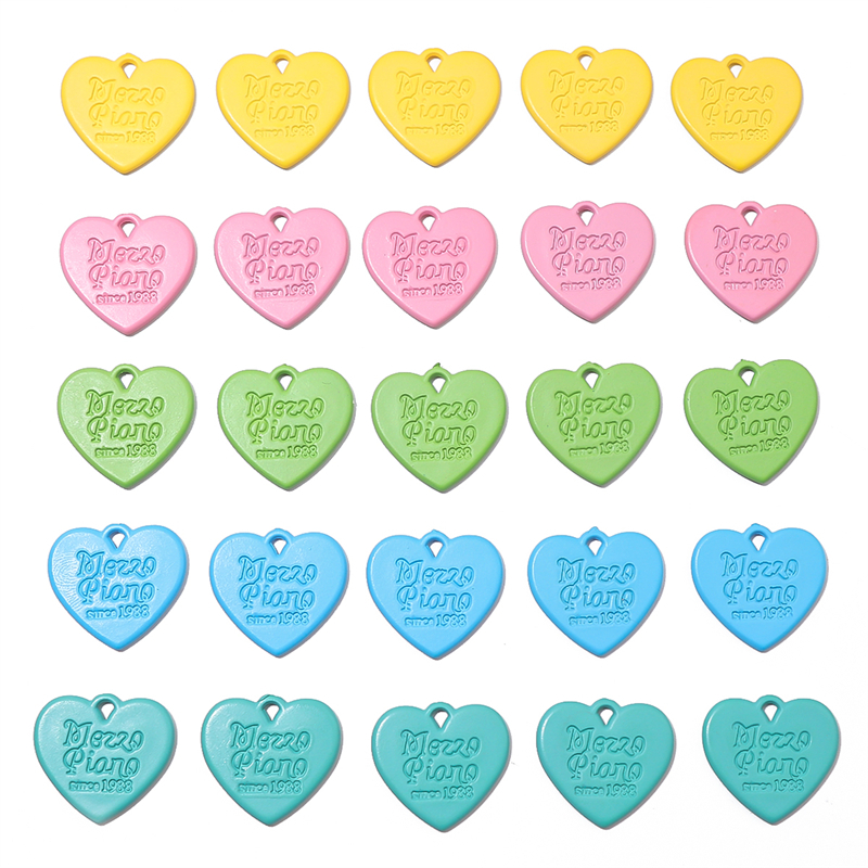 Mặt Dây Chuyền Hình Trái Tim Bằng Nhựa acrylic Kích Thước 23x21mm