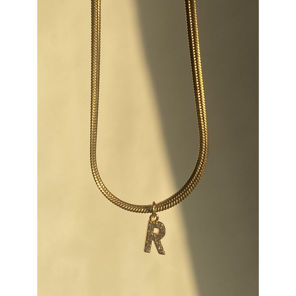 Vòng cổ Thép Titan Mạ Vàng 18k 26 Chữ Cái Tiếng Anh Phong Cách vintage