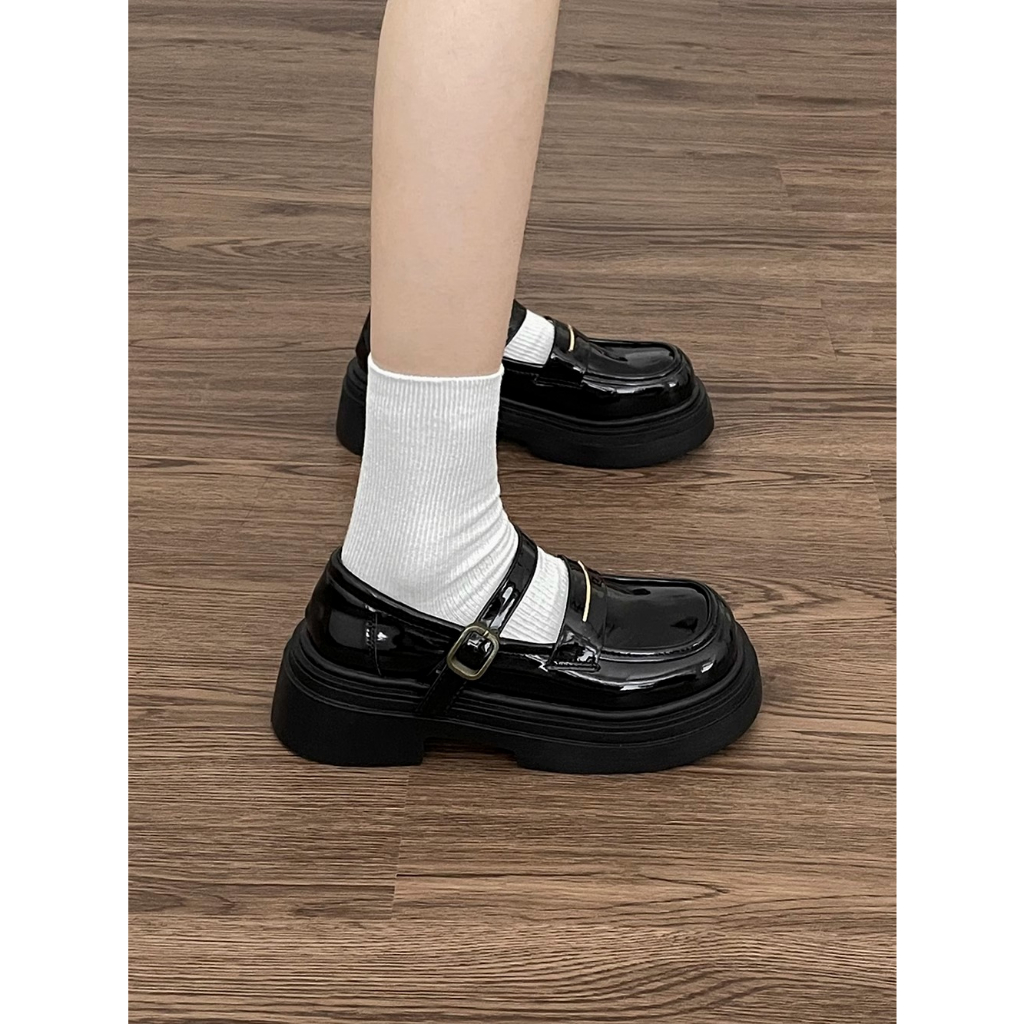 Mary jane Giày Da Đế Dày Cổ Cao Phong Cách Nhật Bản Thời Trang Mùa Hè 2023 Cho Nữ