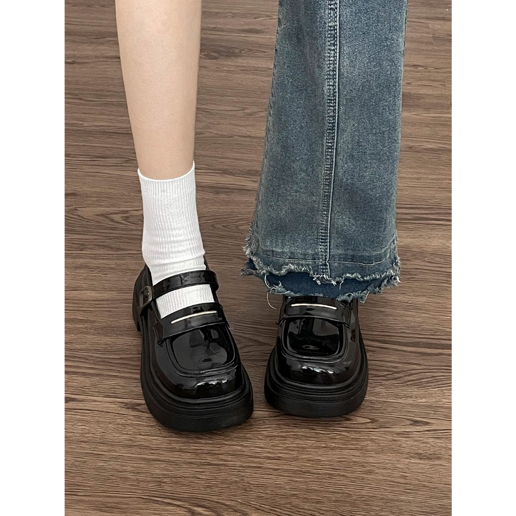 Mary jane Giày Da Đế Dày Cổ Cao Phong Cách Nhật Bản Thời Trang Mùa Hè 2023 Cho Nữ