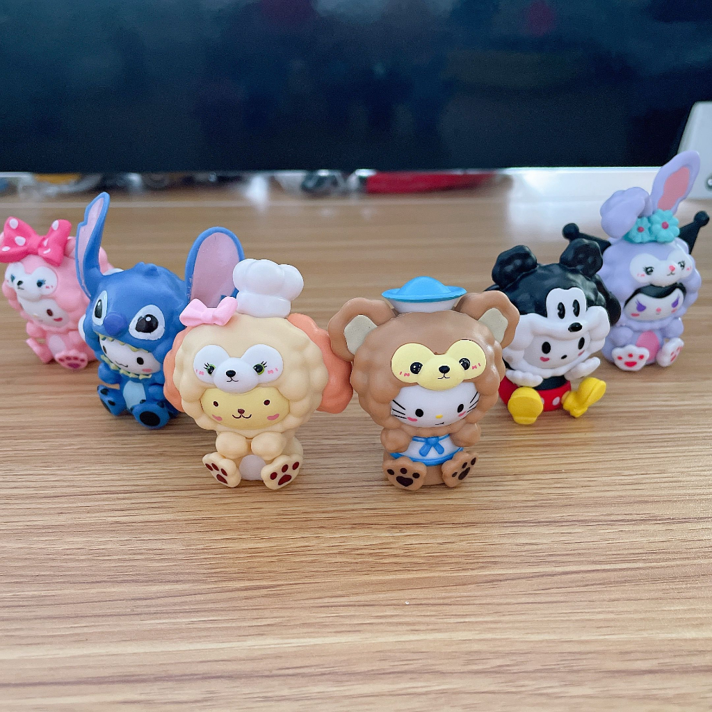 Set 6 Đồ trang trí Nhân Vật sanrio 5-7cm Trang Trí
