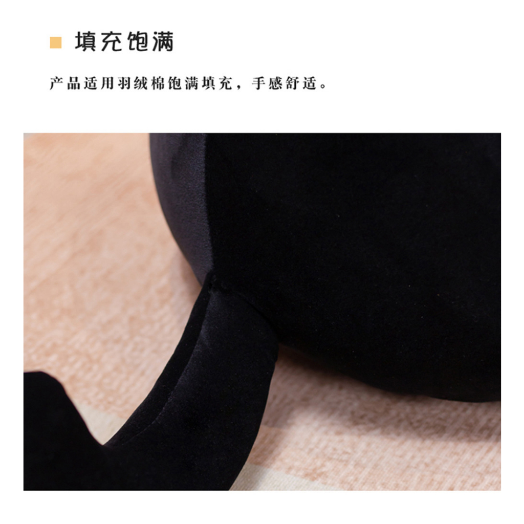 Thú Nhồi Bông Hình Chú Mèo Đen Đáng Yêu Trang Trí Phòng Ngủ