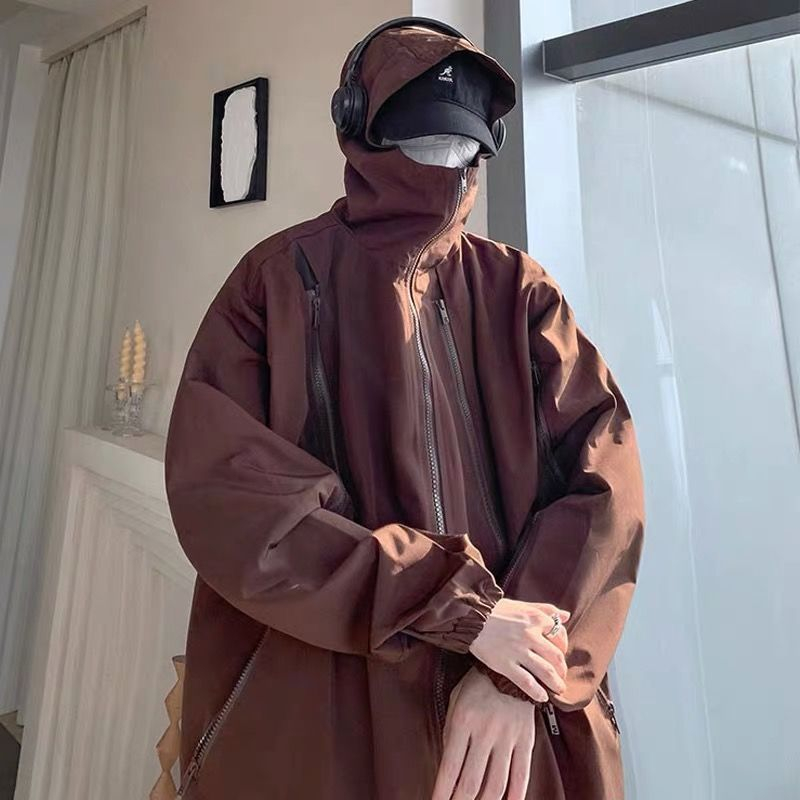 Áo Khoác Có Mũ Trùm Đầu Màu Trơn Chống Nước Chống Gió Phong Cách Mới Dành Cho Nam