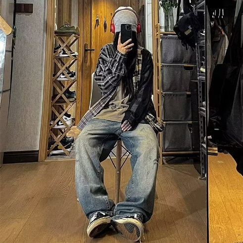 Quần Jean Quần jean ống rộng nữ simple Quần jean ôm quần jean skinny nữ  phong cách Hàn Quốc quần jean ống rộng quần jean ống đứng