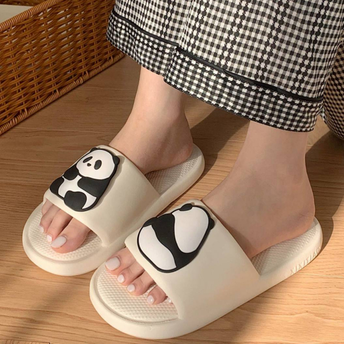 Prowow❤Dép Đi Trong Nhà Đế Mềm Hình Gấu Trúc Dễ Thương Cho Nữ