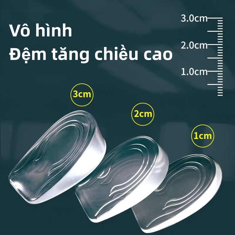 Đế Lót Giày Tăng Chiều Cao Bằng Silicon Trong Suốt Chống Sốc Dành Cho Nam Và Nữ HZFWS2542