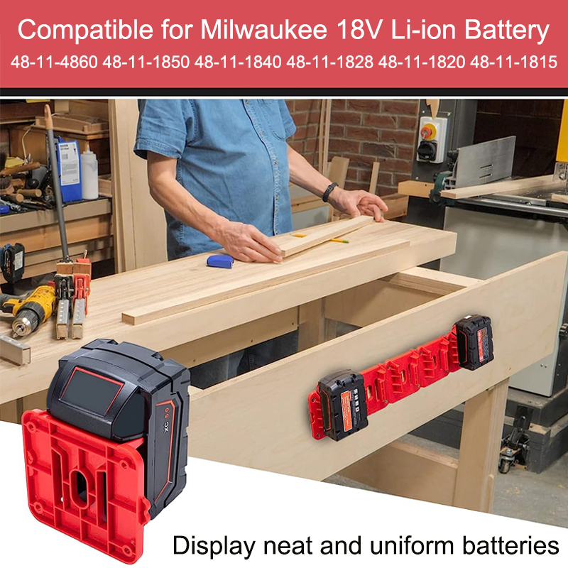 Giá đỡ pin có thể ghép nối cho Makita cho Dewalt cho Milwaukee 18V Li-ion Battery , Giá đỡ đế pin