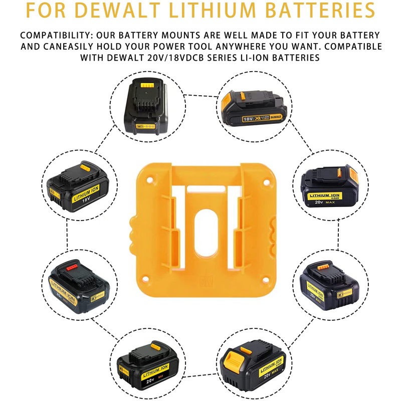 Giá đỡ pin có thể ghép nối cho Makita cho Dewalt cho Milwaukee 18V Li-ion Battery , Giá đỡ đế pin