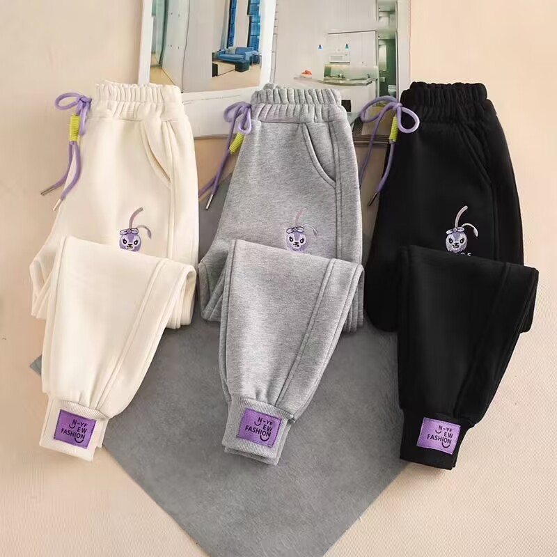 Quần Dài Thể Thao Dáng Rộng Phong Cách Phương Tây Thời Trang Xuân Thu Cho Bé Gái