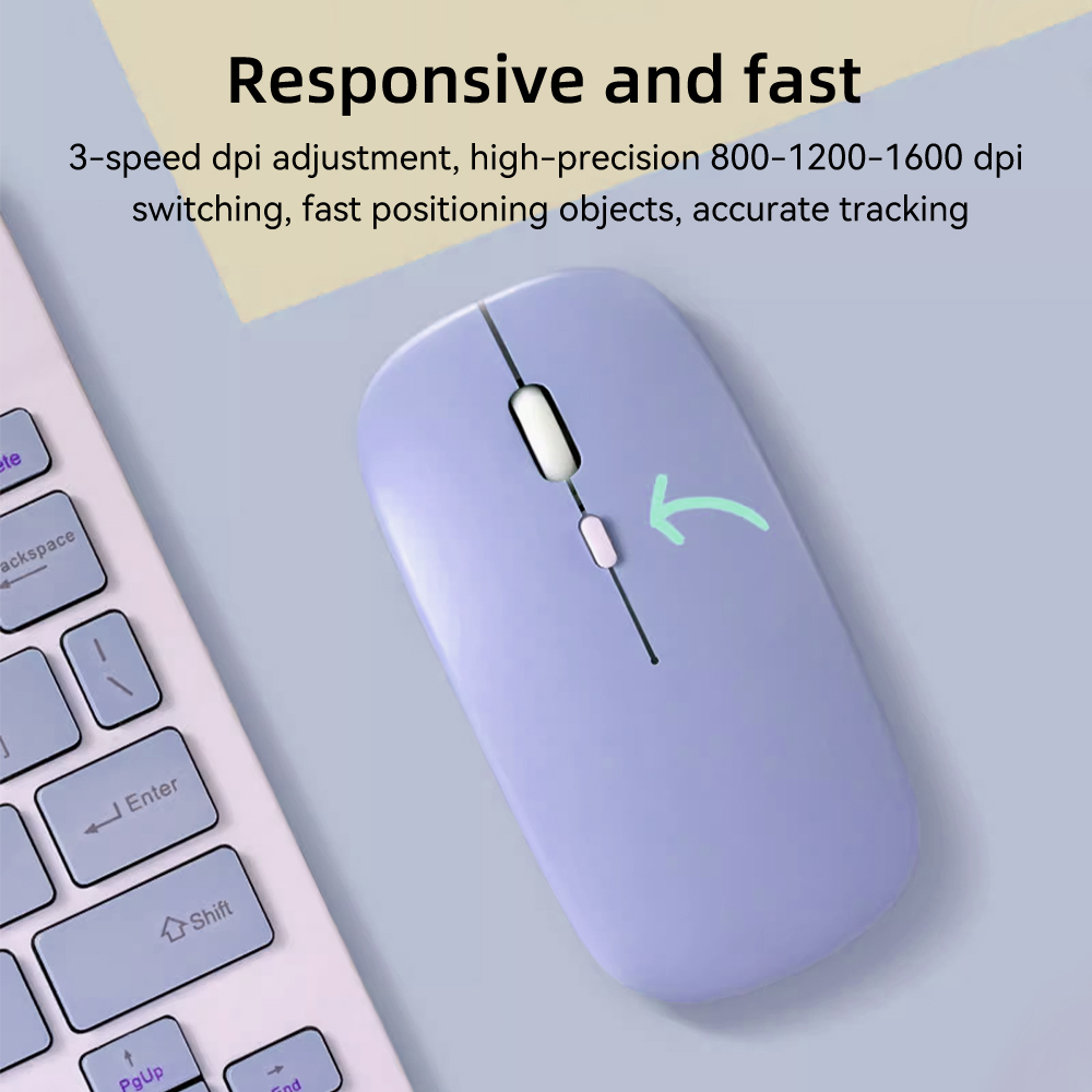 Chuột Bluetooth Không Dây USB 2.4G 800-1200 - 1600 DIP Tương Thích Với IOS / Android / Microsoft
