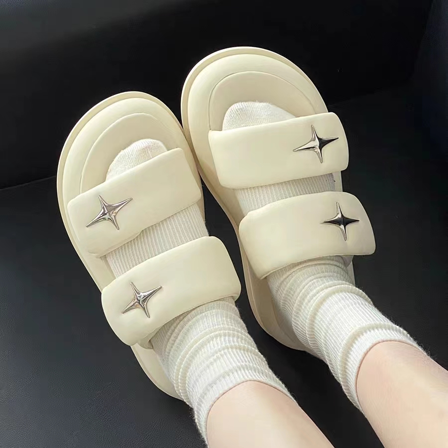 Dép lê đế dày nữ dép quai ngang đi ngoài mùa hè