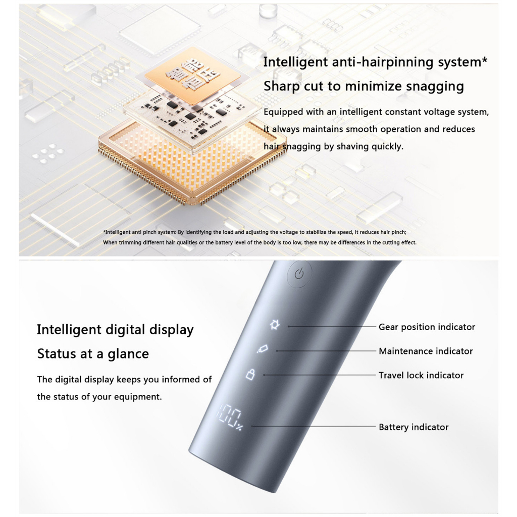 Xiaomi mijia Tông Đơ Cắt Tóc Bằng Hợp Kim Titan Không Dây ipx7 2 Lưỡi Dao Tiện Dụng