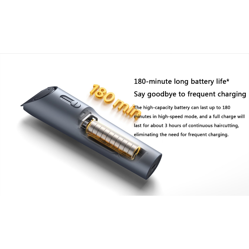 Xiaomi mijia Tông Đơ Cắt Tóc Bằng Hợp Kim Titan Không Dây ipx7 2 Lưỡi Dao Tiện Dụng