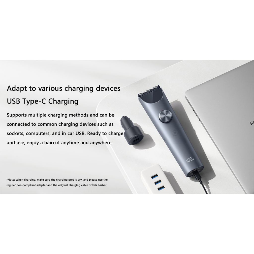 Xiaomi mijia Tông Đơ Cắt Tóc Bằng Hợp Kim Titan Không Dây ipx7 2 Lưỡi Dao Tiện Dụng