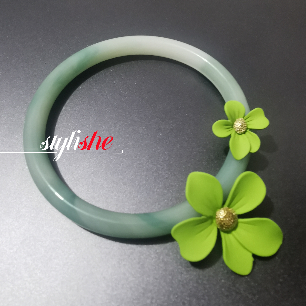 Vòng Tay Ngọc Bích Giả Phong Cách Trung Hoa Sang Trọng 58 / 62mm