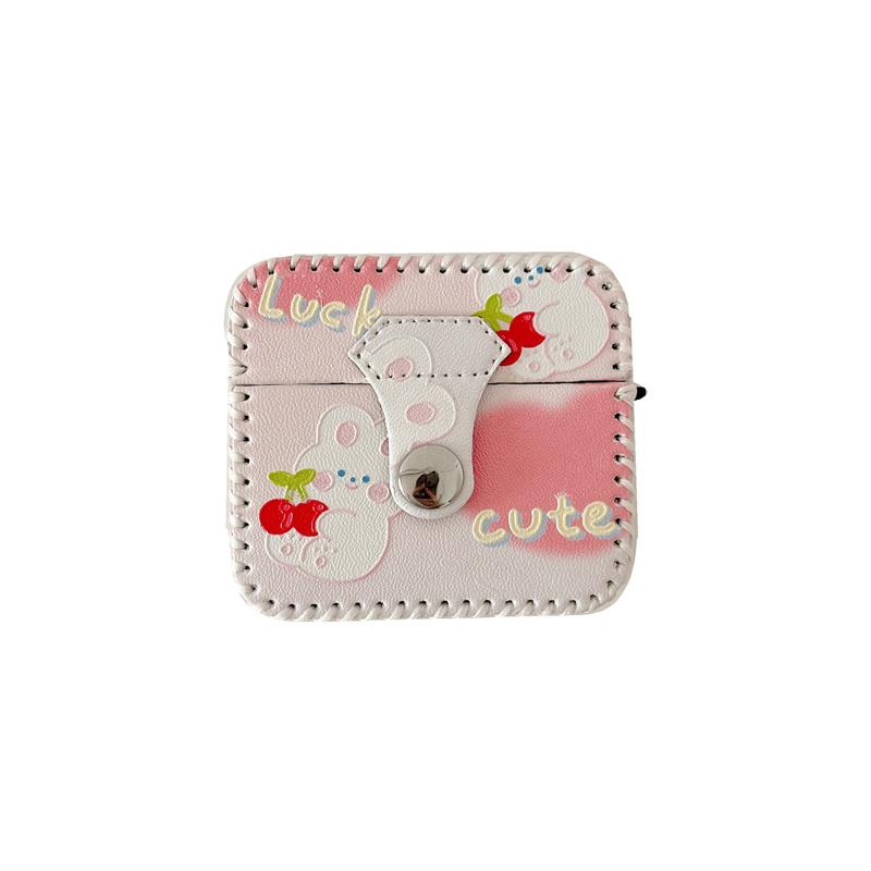 Vỏ Bảo Vệ Hộp Sạc Tai nghe không dây airpods 1 2 3 pro pro2 pro2 / pro / 3 / 2 / 1 Bằng Da Hình Thỏ Dễ Thương