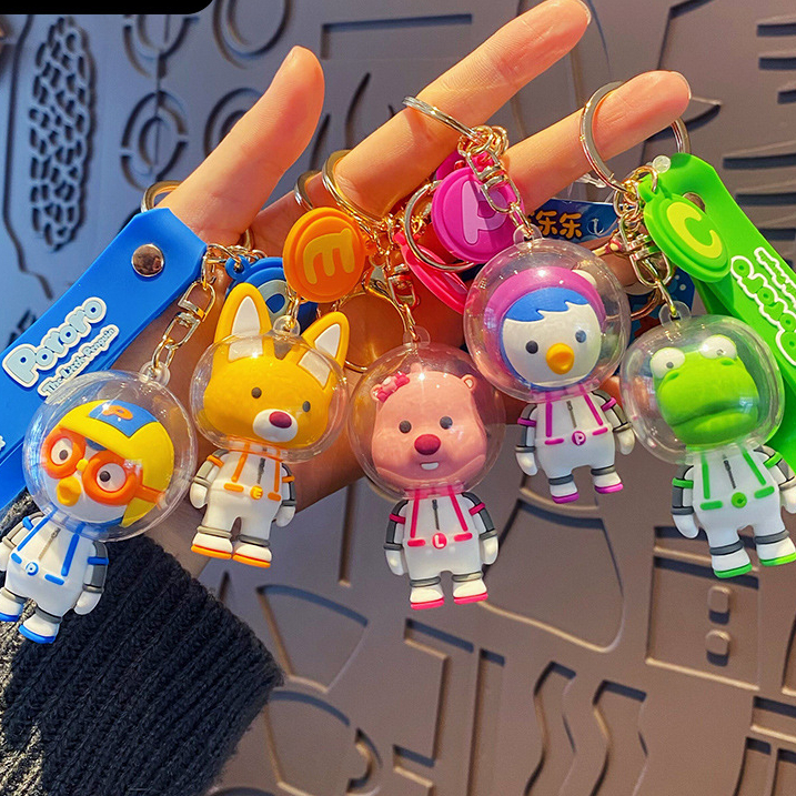 Coffeejoy Móc Khóa Xe Hơi Hình pororo little beaver Dễ Thương