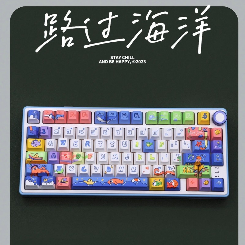 138/158 Phím Vượt đại dương Keycap Cherry PBT Thăng hoa nhiệt Dễ Thương Phím Cơ Keycap 61/68/75/84/87/104/108 keycaps