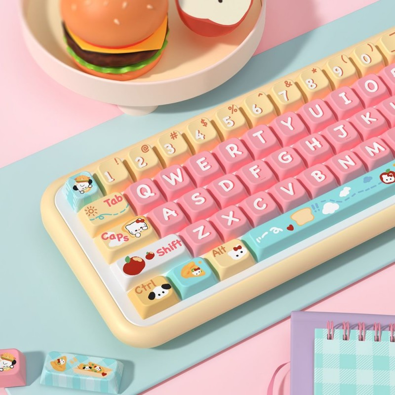 138/158 Phím Bánh mì Puppy Keycap MDA/Cherry PBT Chất liệu Năm mặt thăng hoa nhiệt cá nhân tùy chỉnh cơ khí KeyCap 61/68/75/84/87/104/108 keycaps