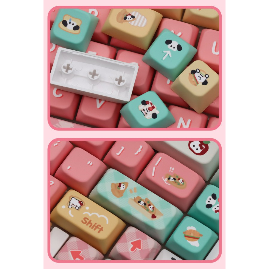 138/158 Phím Bánh mì Puppy Keycap MDA/Cherry PBT Chất liệu Năm mặt thăng hoa nhiệt cá nhân tùy chỉnh cơ khí KeyCap 61/68/75/84/87/104/108 keycaps