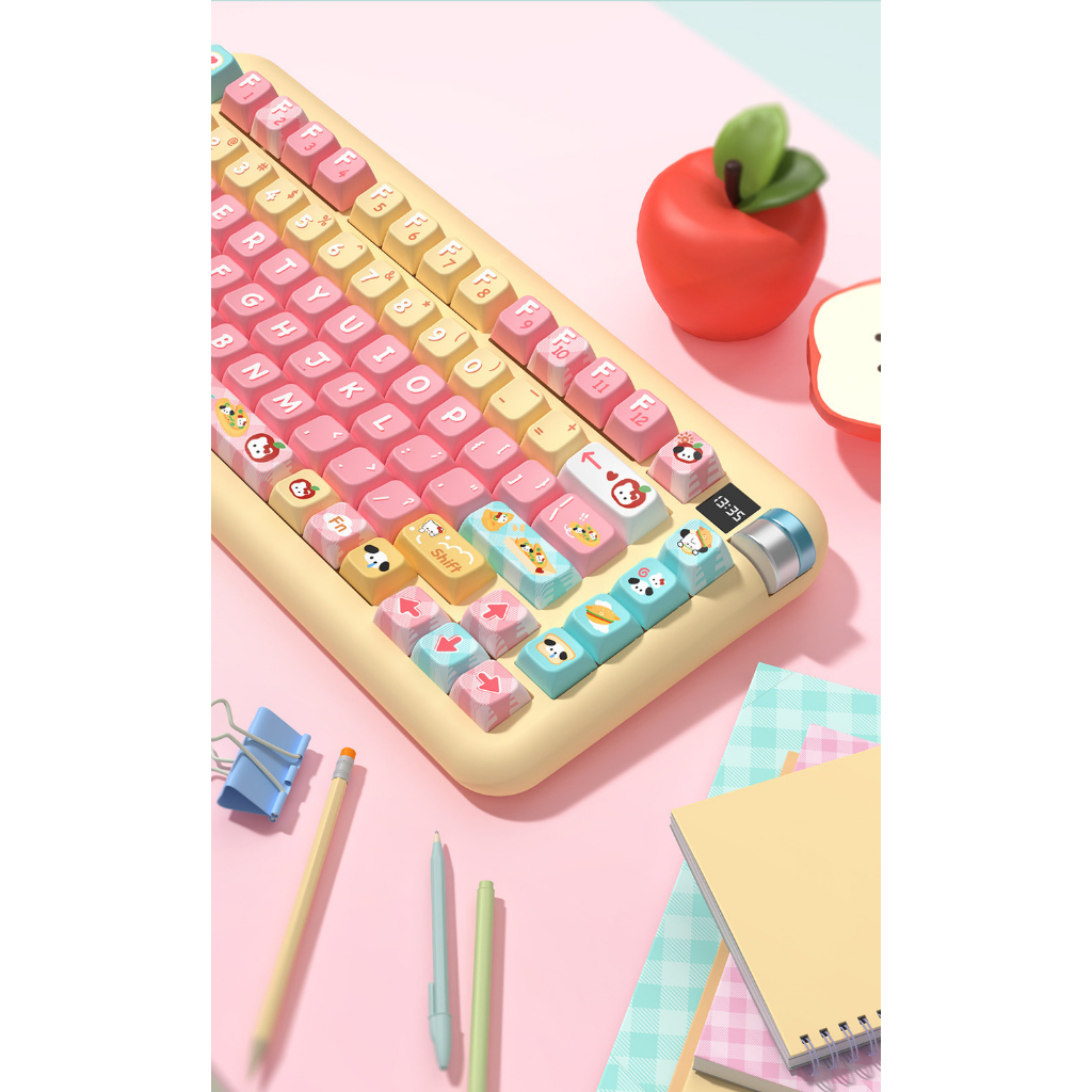 138/158 Phím Bánh mì Puppy Keycap MDA/Cherry PBT Chất liệu Năm mặt thăng hoa nhiệt cá nhân tùy chỉnh cơ khí KeyCap 61/68/75/84/87/104/108 keycaps