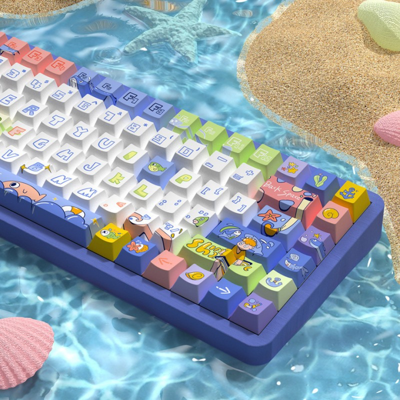 138/158 Phím Vượt đại dương Keycap Cherry PBT Thăng hoa nhiệt Dễ Thương Phím Cơ Keycap 61/68/75/84/87/104/108 keycaps