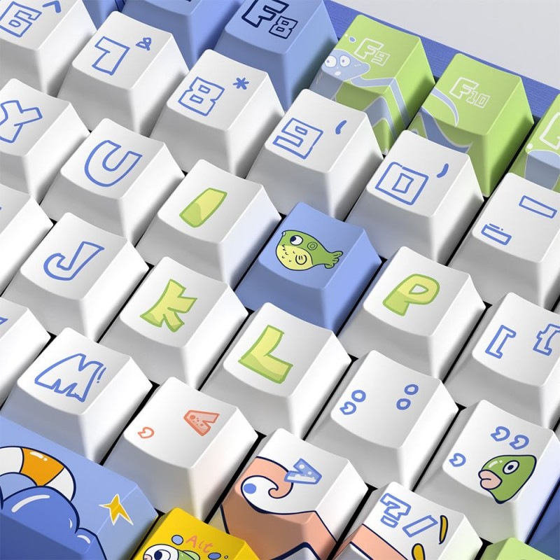 138/158 Phím Vượt đại dương Keycap Cherry PBT Thăng hoa nhiệt Dễ Thương Phím Cơ Keycap 61/68/75/84/87/104/108 keycaps