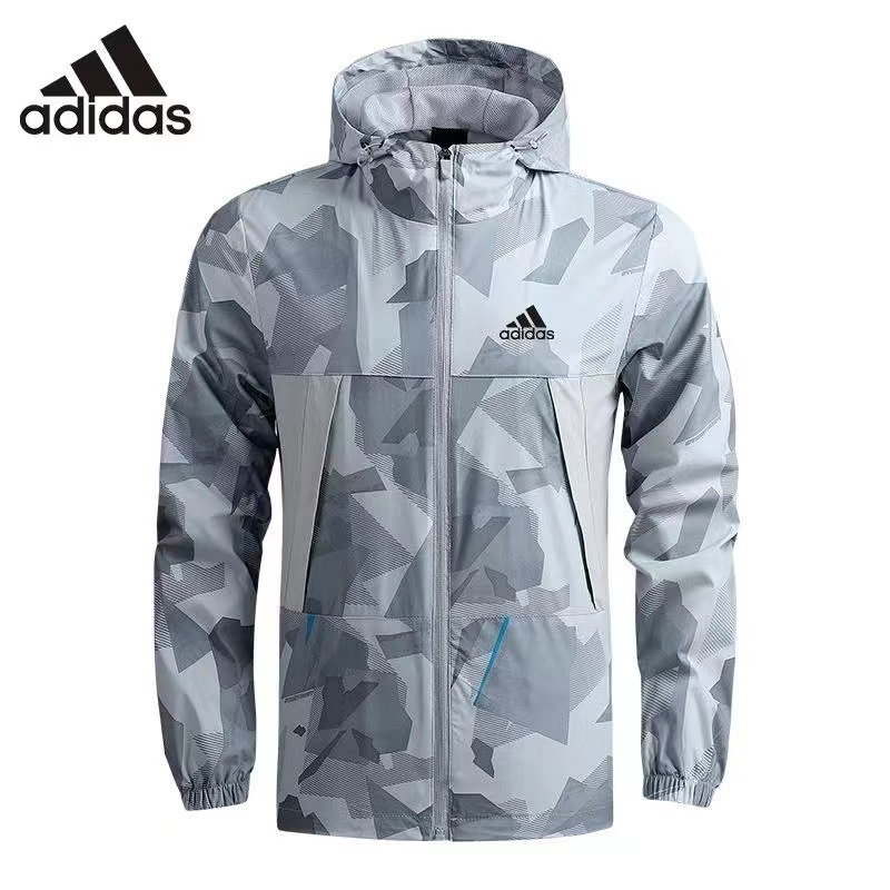 Áo Khoác Gió adidas Họa Tiết Kẻ Sọc Chống Thấm Nước Thoáng Khí Thời Trang Cho Nam