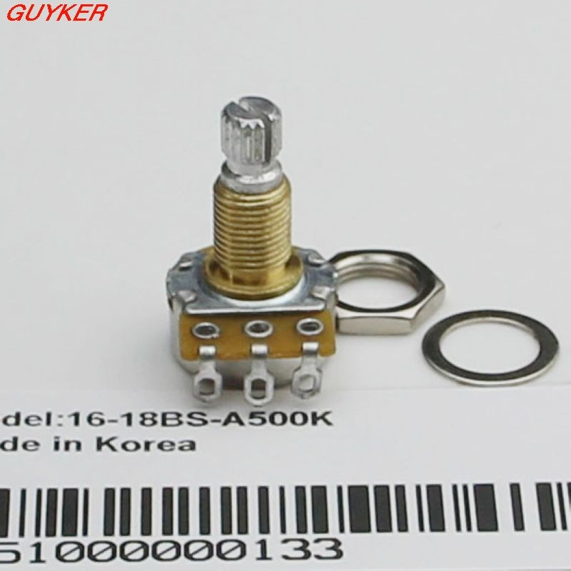 Guitar Potentiometer 16mm Base Dia A250K B250K A500K B500k